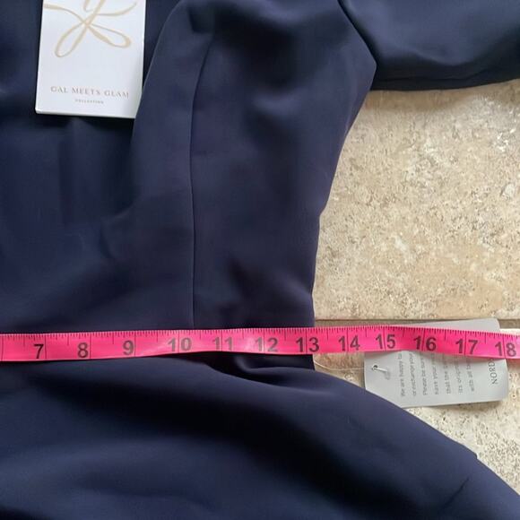 Gal Meets Glam Celeste Fit and Flare Dress Navy - Picture 12 of 14